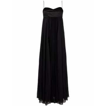 flared chiffon gown