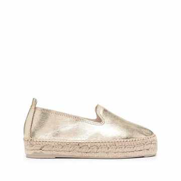 metallic slip-on espadrilles