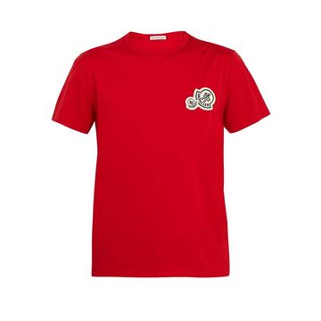 Badge-appliqué cotton-jersey T-shirt