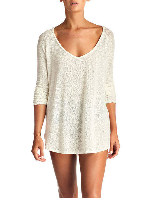 Drifter Beach Sweater Coverup, Cream展示图