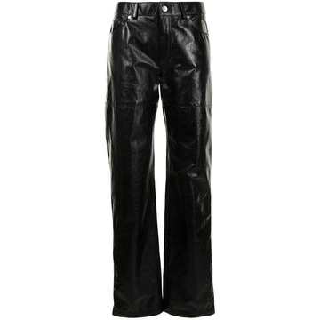 straight-leg leather trousers