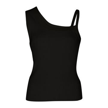 Asymmetric Ribbed-Knit Tank Top