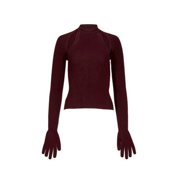 Detachable Glove Cashmere-Silk Sweater