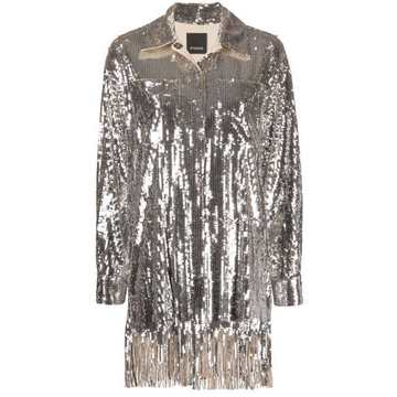 fringed sequin-embellished jacket