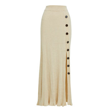 Hettie Cotton Ribbed-Knit Maxi Skirt