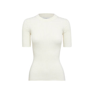 Bebe Cotton Ribbed-Knit Top