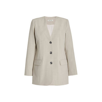 Peyton Collarless Wool-Blend Jacket