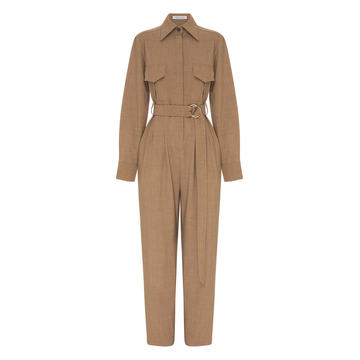 Coda Belted Wool-Blend Jumpsuit