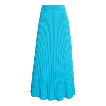 Lulu Pleated Cotton Midi Skirt