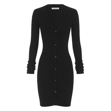 Misha Ribbed-Knit Cotton Midi Dress