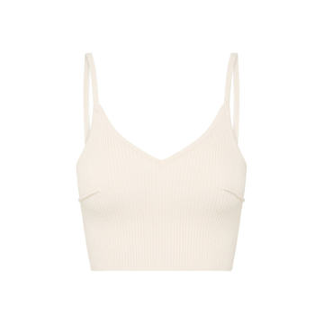 Nellie Ribbed-Knit Cotton-Blend Crop Top