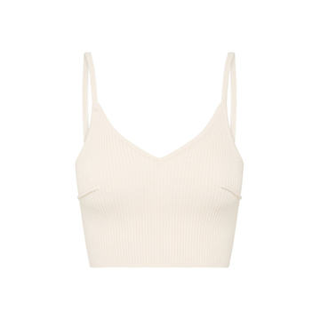 Nellie Ribbed-Knit Cotton-Blend Crop Top