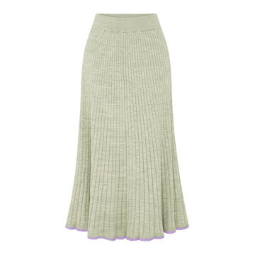 Felicia Contrast Cotton Midi Skirt