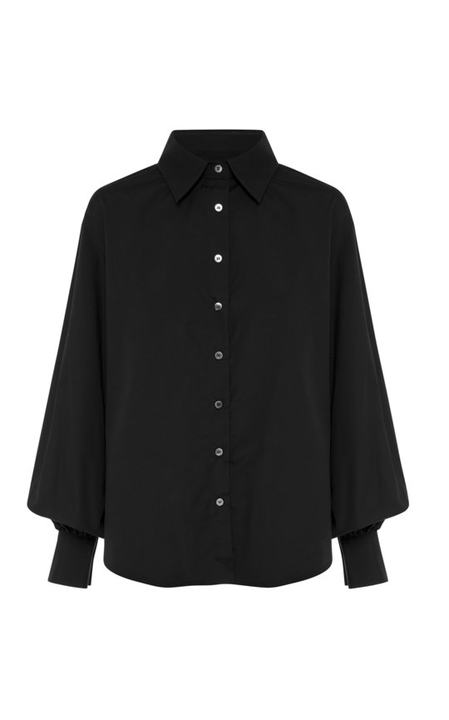 Castiglia Bishop-Sleeve Cotton Poplin Shirt展示图