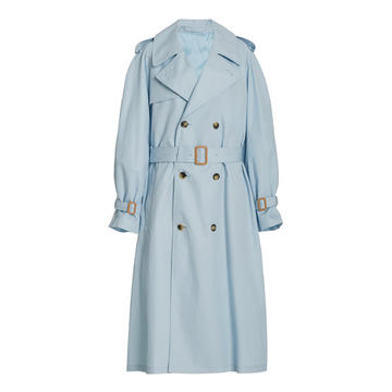 Double-Breasted Cotton Trench Coat