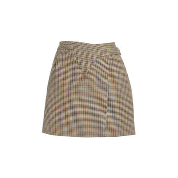 Houndstooth Mini Wrap Skirt