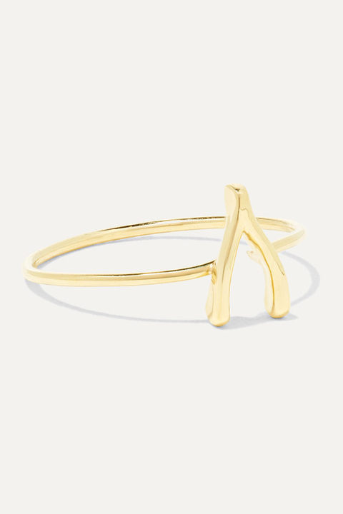 Mini Wishbone 18K 黄金戒指展示图