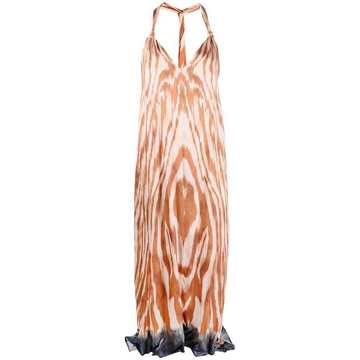 zebra-print maxi dress