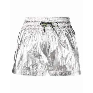 laminated drawstring shorts