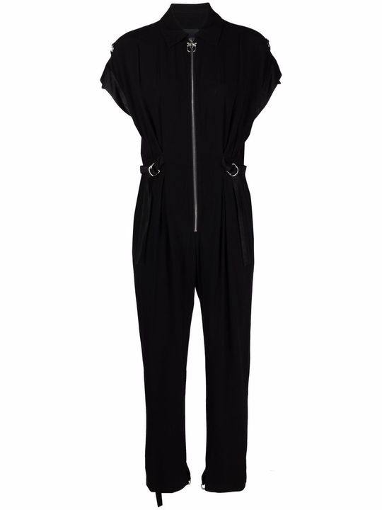 zip-up short-sleeved jumpsuit展示图