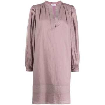 split-neck cotton shift dress