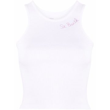 embroidered logo tank top