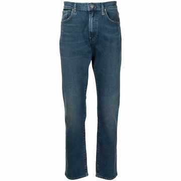 high-rise straight leg jeans