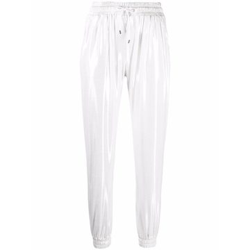 laminated-effect drawstring joggers