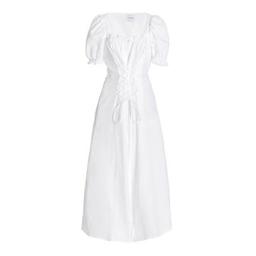 Marquise Corseted Linen Midi Dress