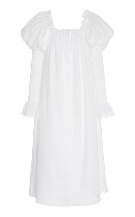 Opera Off-The-Shoulder Linen Midi Dress展示图