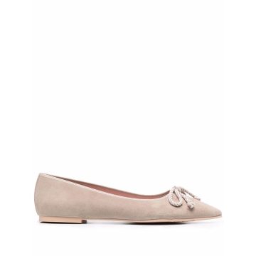 pointed bow-detail ballerina shoes