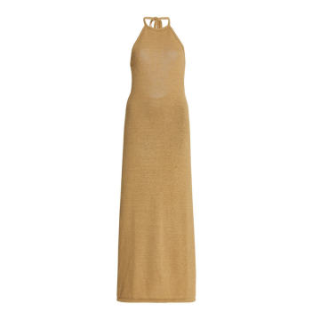 Karina Knit Cotton-Blend Maxi Halter Dress