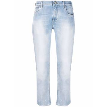 faded straight-leg jeans