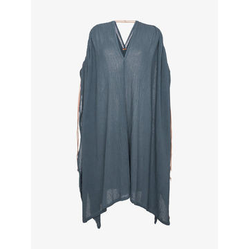 ruched shoulder kaftan dress