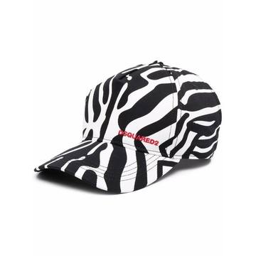 zebra-print baseball cap