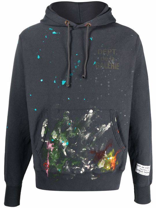 paint splattered hooded sweatshirt展示图