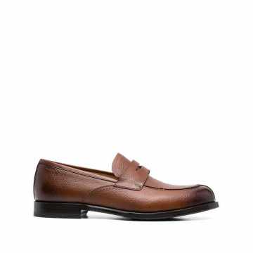 Score dyed leather loafers