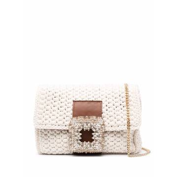 knitted buckle-detail bag