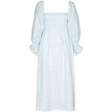 Atlanta gingham-check midi dress