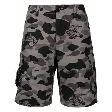 camouflage-print cargo shorts