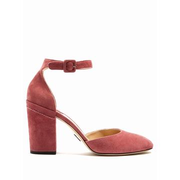 Bastioni block-heel suede pumps