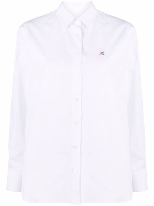 fox-patch button-up shirt展示图