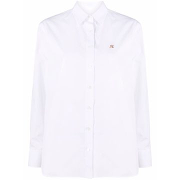 fox-patch button-up shirt