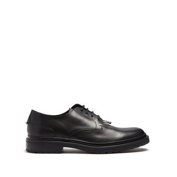 Pierced leather derby shoes