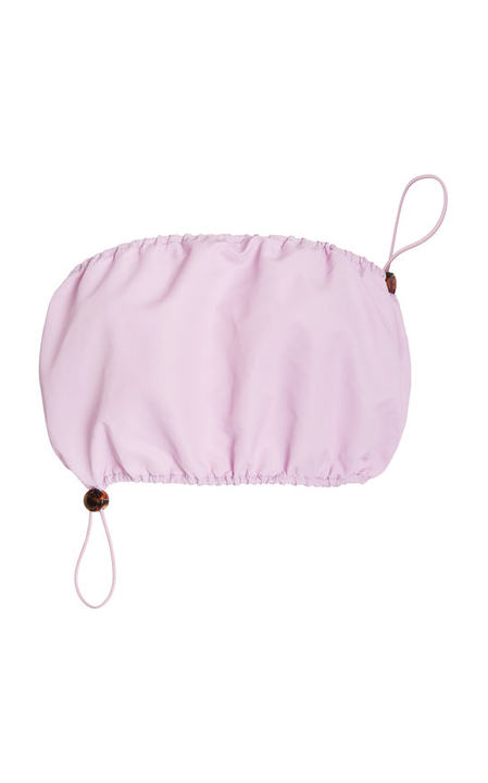 Gigi Drawstring-Detailed Nylon Bandeau Top展示图