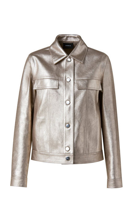 Gemini Pearlized Leather Jacket展示图