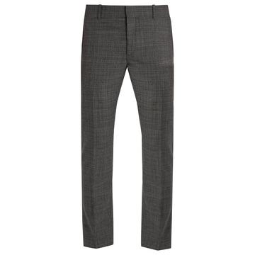 Mid-rise straight-leg wool trousers