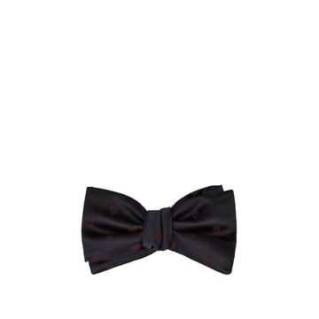 Skull-print silk bow tie