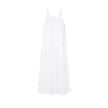 Broderie Voluminous Organic Cotton Midi Dress