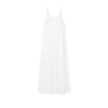 Broderie Voluminous Organic Cotton Midi Dress